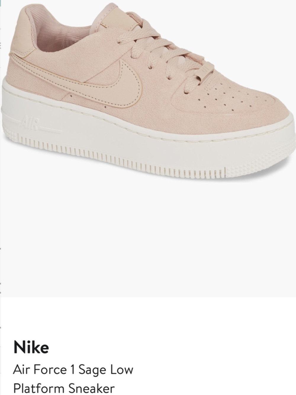 NIB Nike Air Force 1 Sage Low Platform Sneaker (Women) Size 9